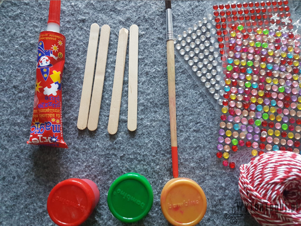 Supplies for Popsicle sticks Xmas decorations