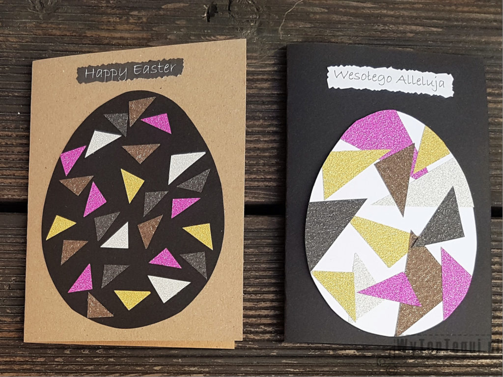 Easter cards with geometric eggs