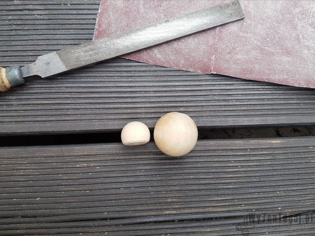 Flattening wooden bead for BB8's head