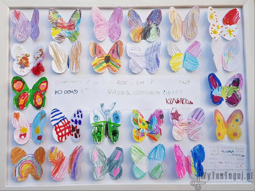 Gotowa ramka z motylkami dla nauczyciela