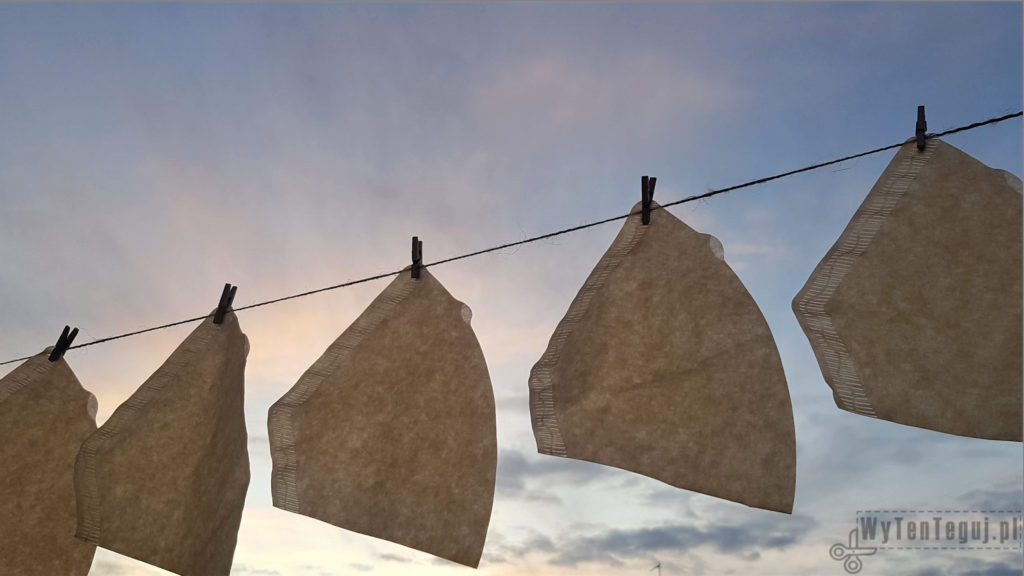 Drying filters at sunset