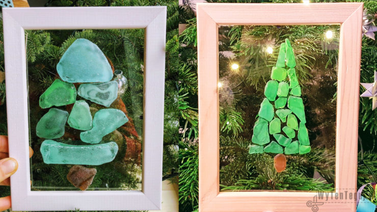 Christmas sea glass art
