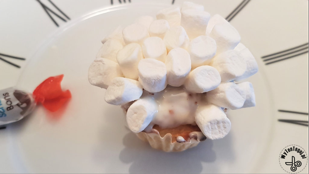 Attaching mini marshmallows