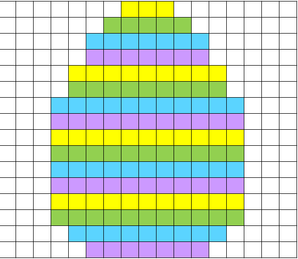 Coded easter egg with stripes