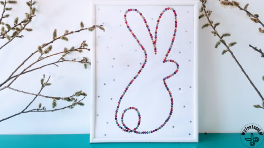 Easter bunny silhouette of sequins