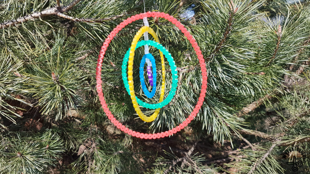 Spinning perler bead hoops
