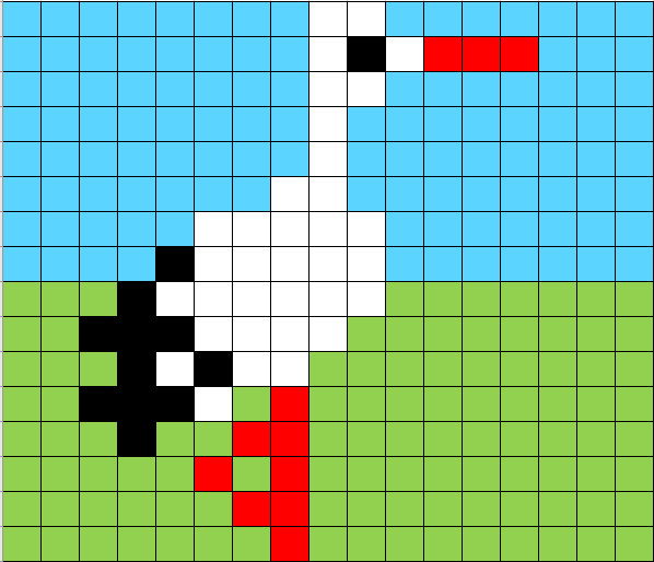 Coded image of stork