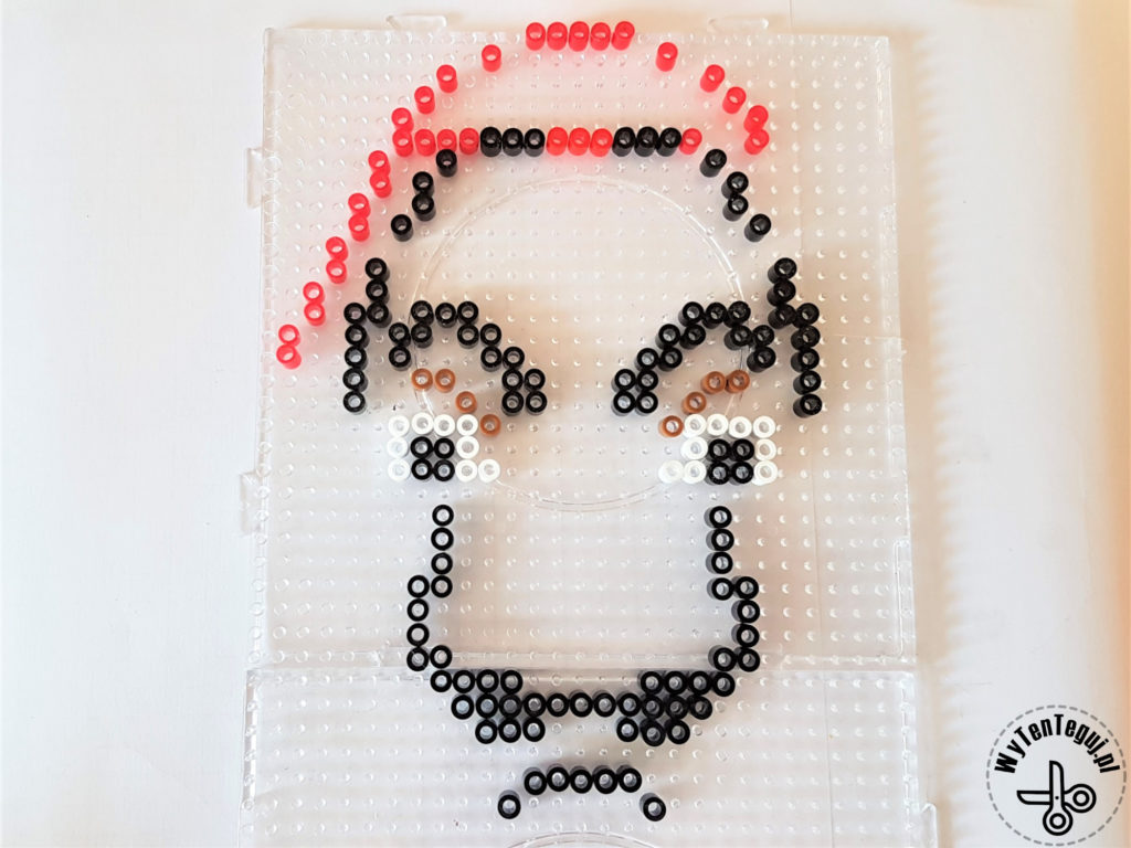 Making of Dali face out of perler beads