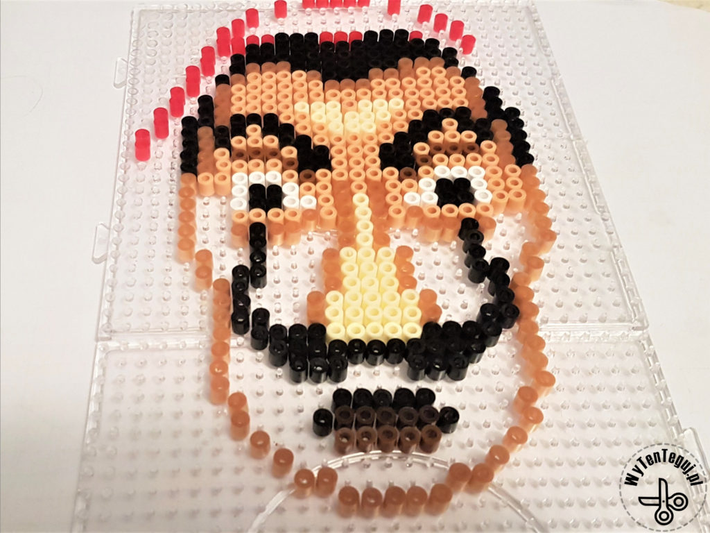 Salvador Dali's face out of perler beads