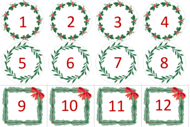 Numbers for advent calendar