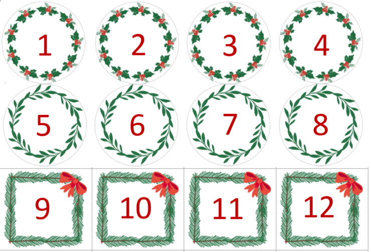 Free printable numbers for the advent calendar