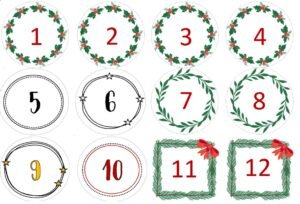 Free printable numbers for the advent calendar