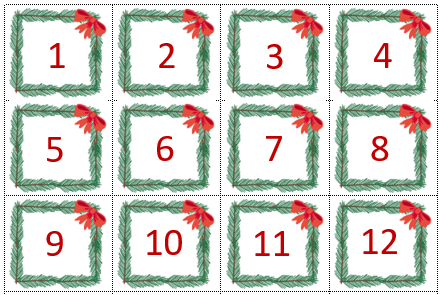 Numbers for advent calendar