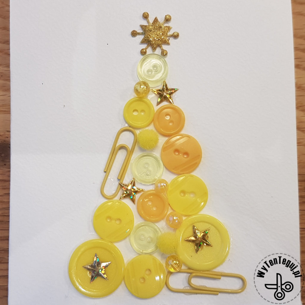 Yellow Christmas tree with buttons