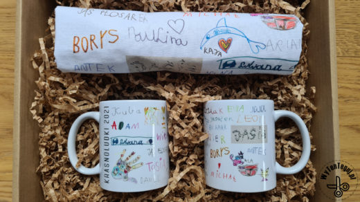 Torba i kubek z podpisami dzieci dla nauczyciela