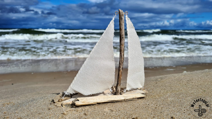 Drift wood sail boat