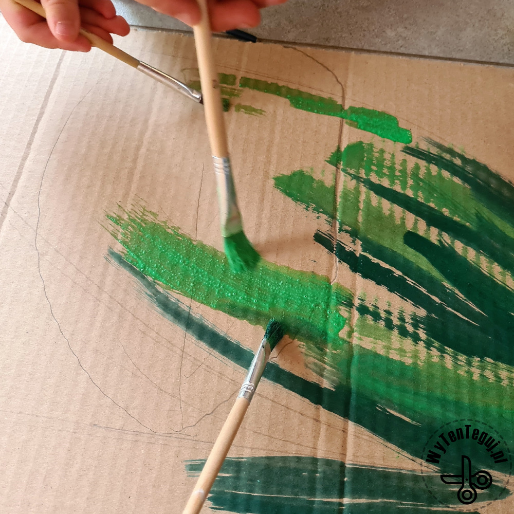 Painting the stem and the leaves