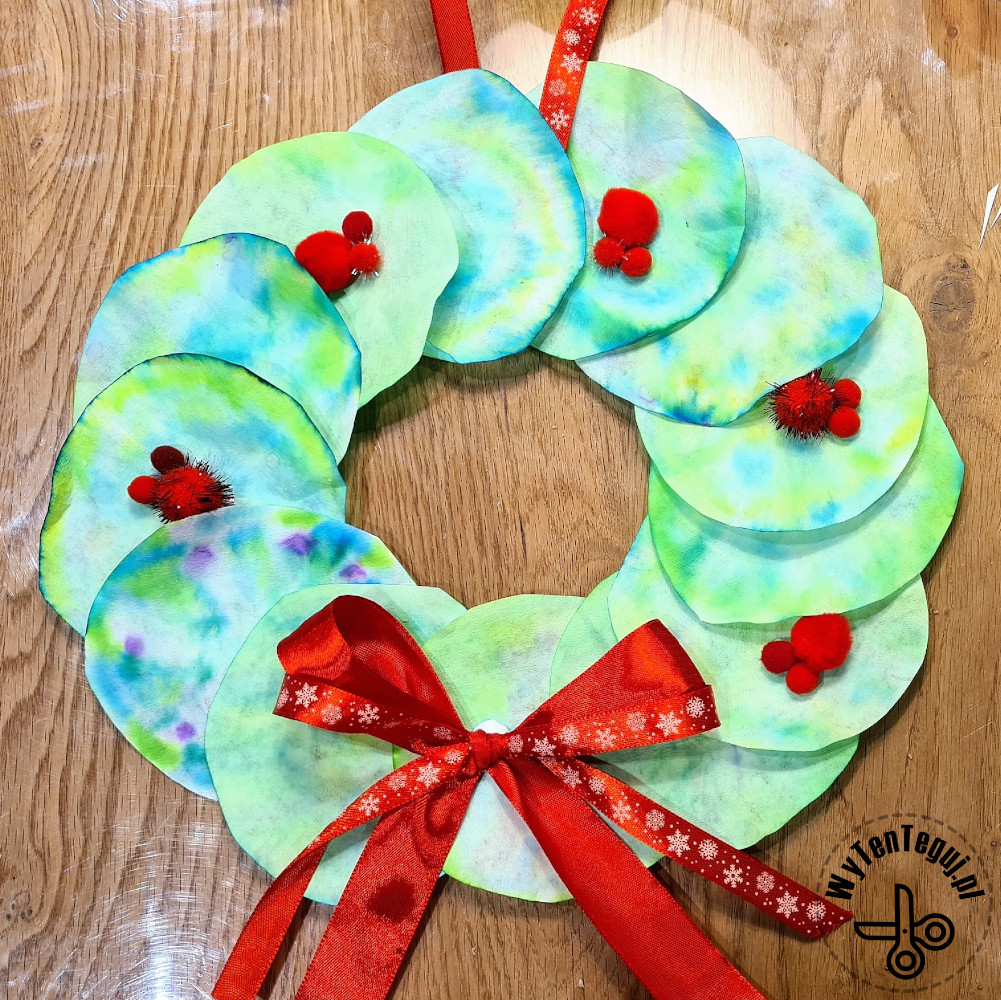 Coffee filters Christmas wreath