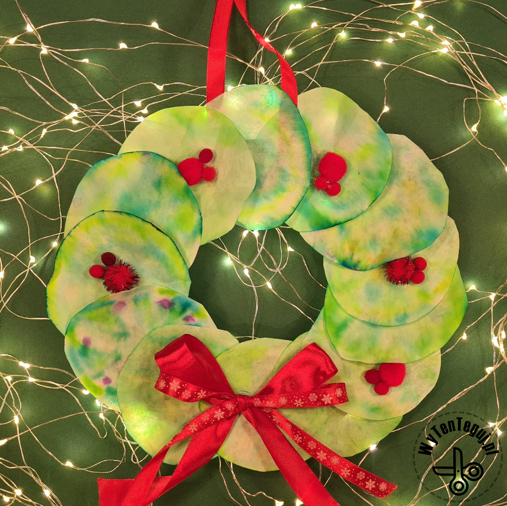 Coffee filters Christmas wreath