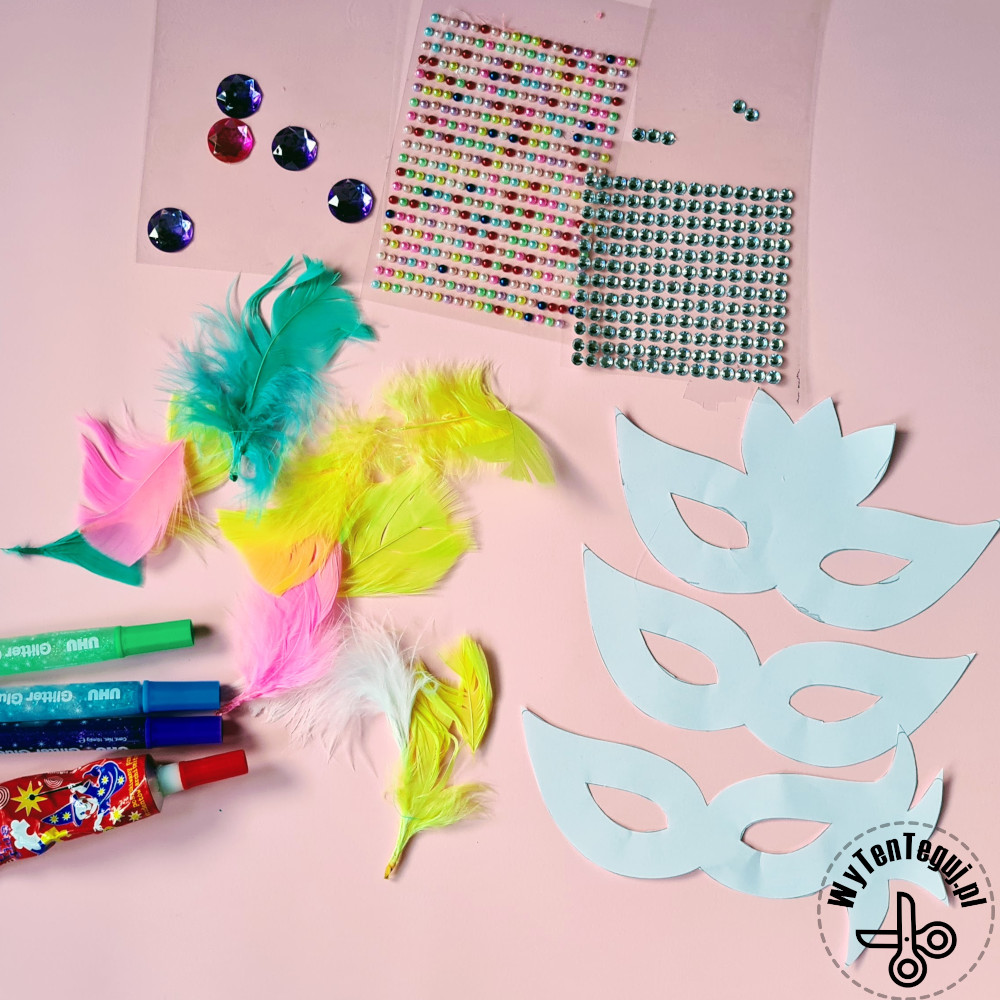 Supplies for making paper masquerade masks