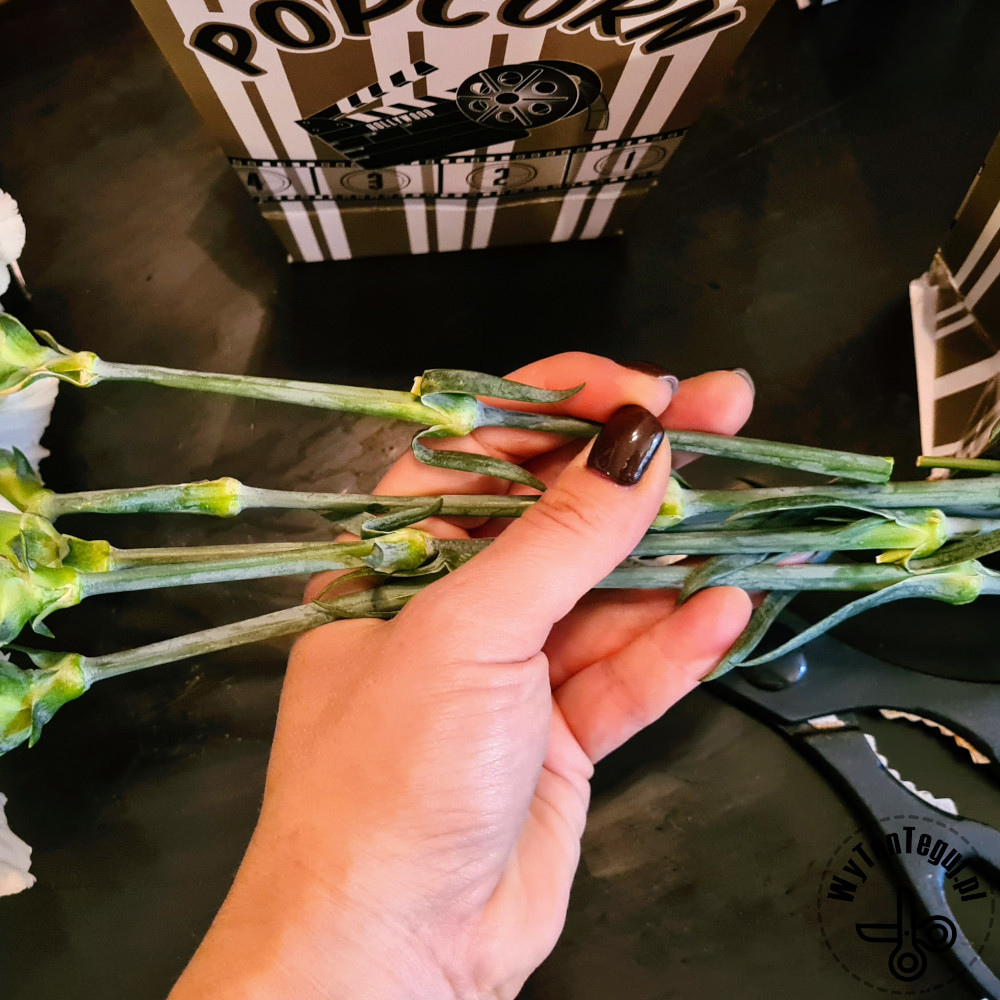 Making of carnation bouquet