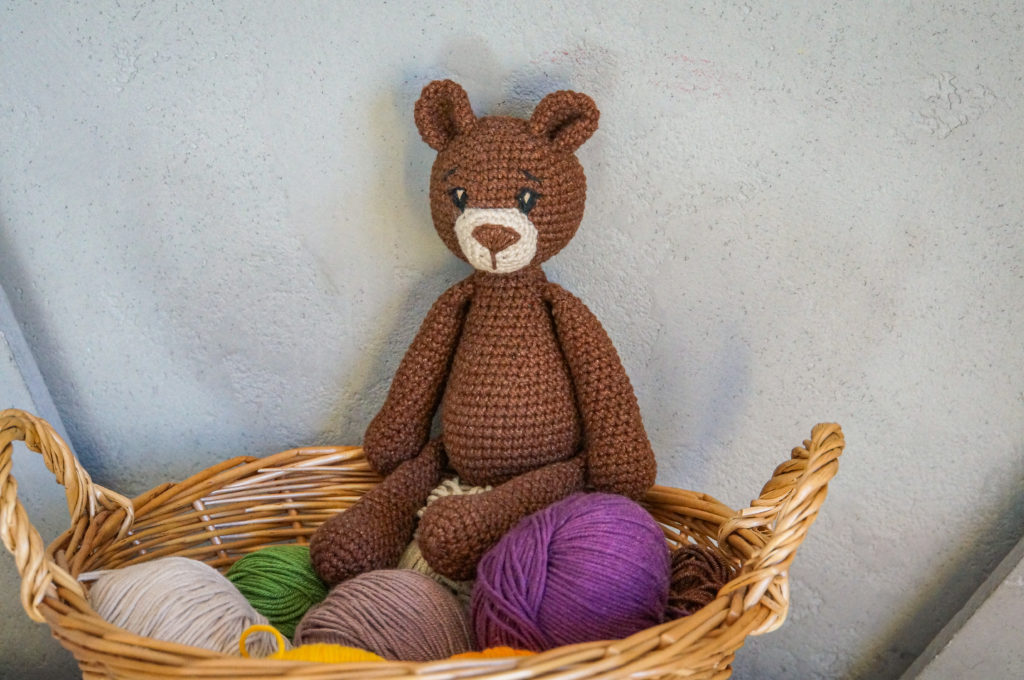 Chocolate teddy bear - with basket