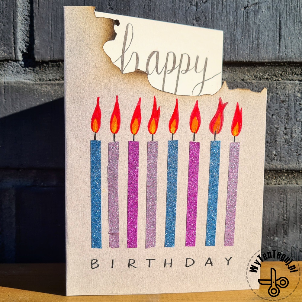 Burned birthday card