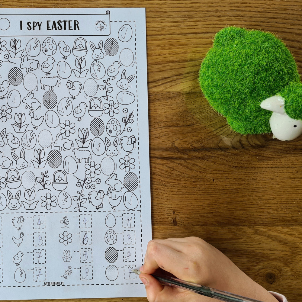 Wielkanocna zabawa w poszukiwania I Spy Easter
