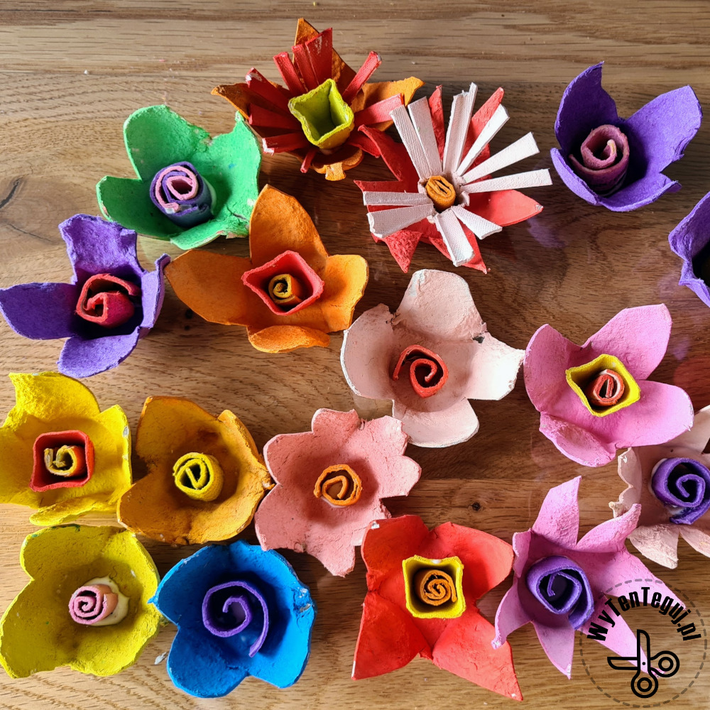 How to make flowers from an egg carton?