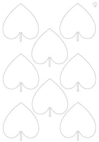 Heart leaf template