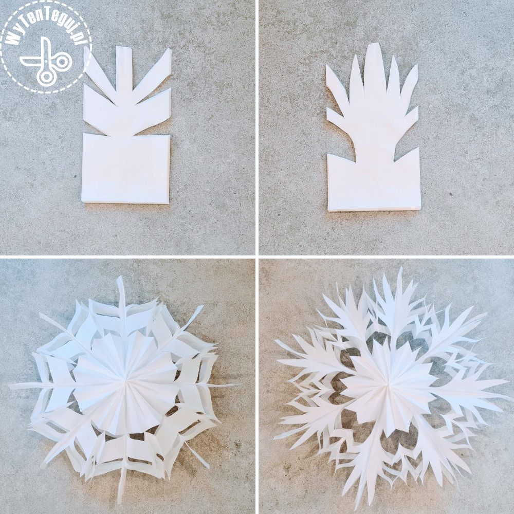 Paper bag snowflake templates