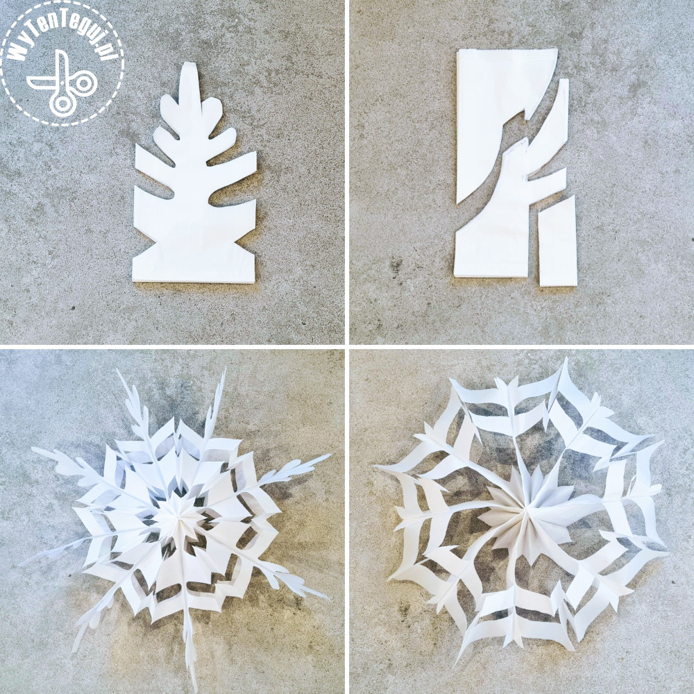 Paper bag snowflake templates