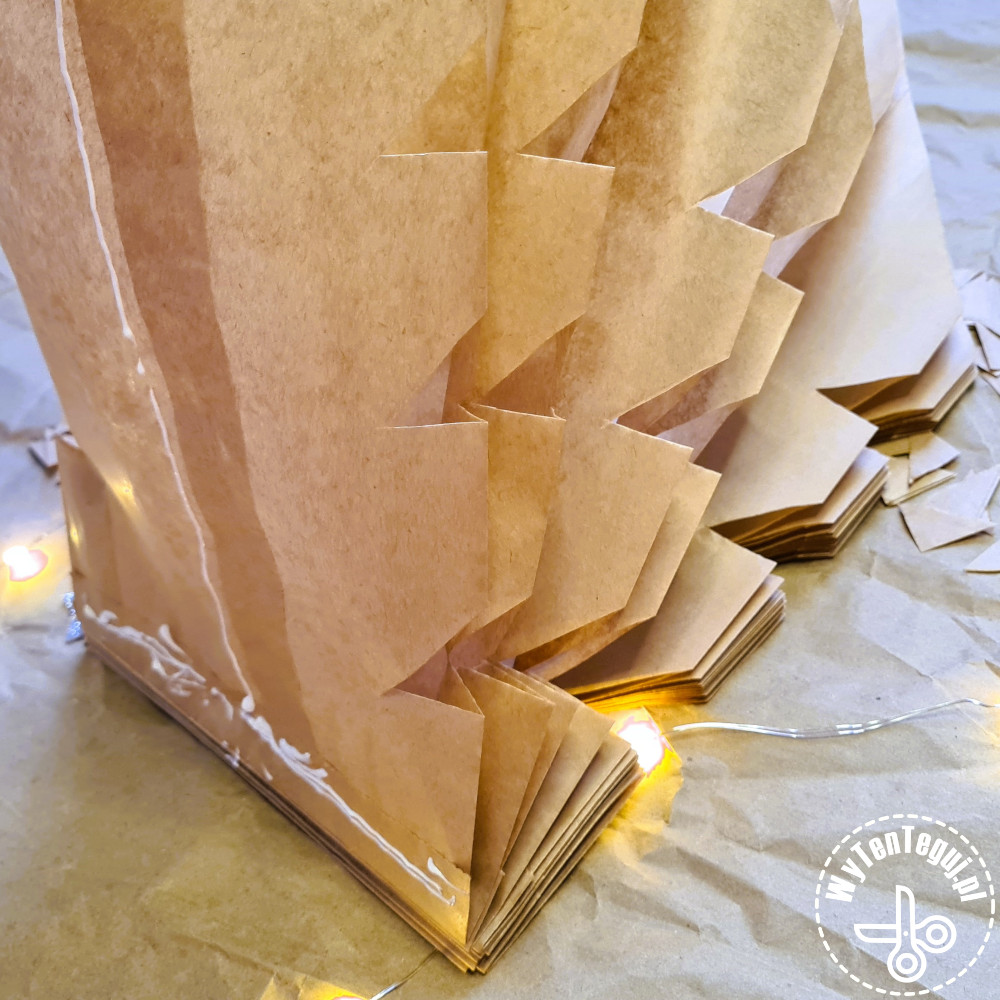 How to make large paper bags snowflakes