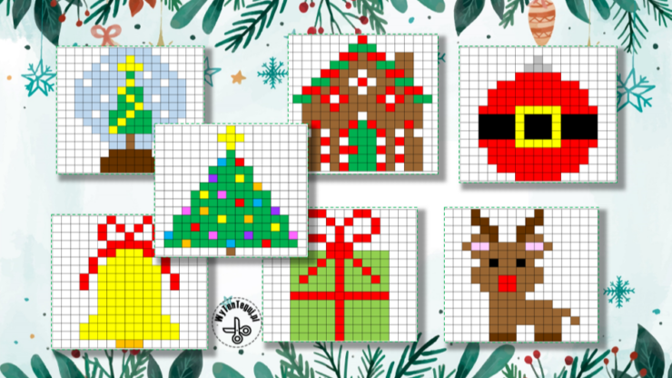 coded Christmas pictures for kids