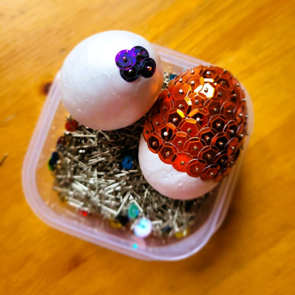 Sequin Easter eggs