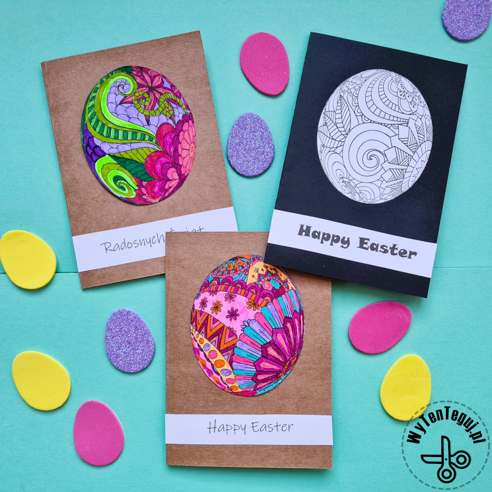 Easter cards with egg mandalas