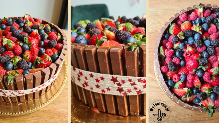 Kitkat birthday cake with berries