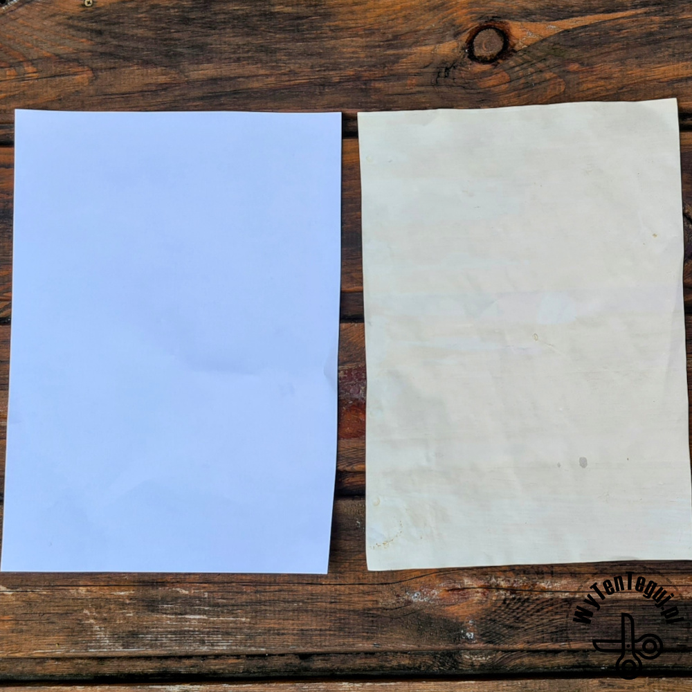Jak postarzyć papier- farbowanie w kawie