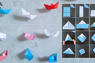 How to make a paper boat and a paper boat garland