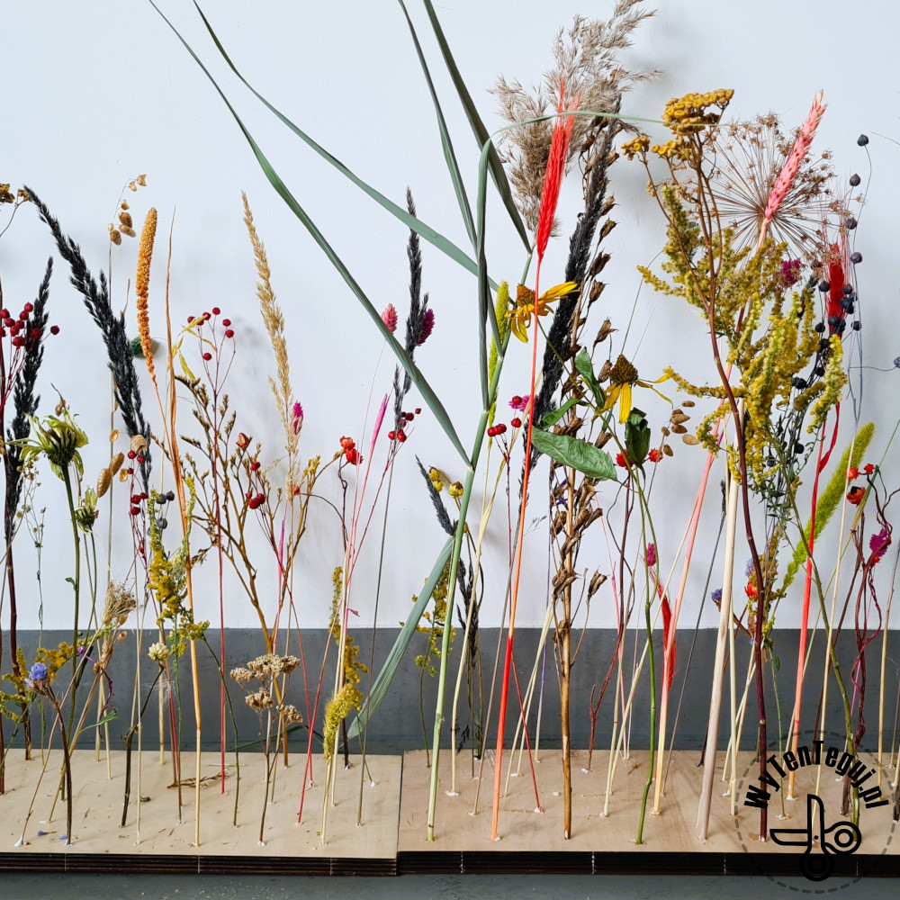 Flower board - dried flowers in plank
