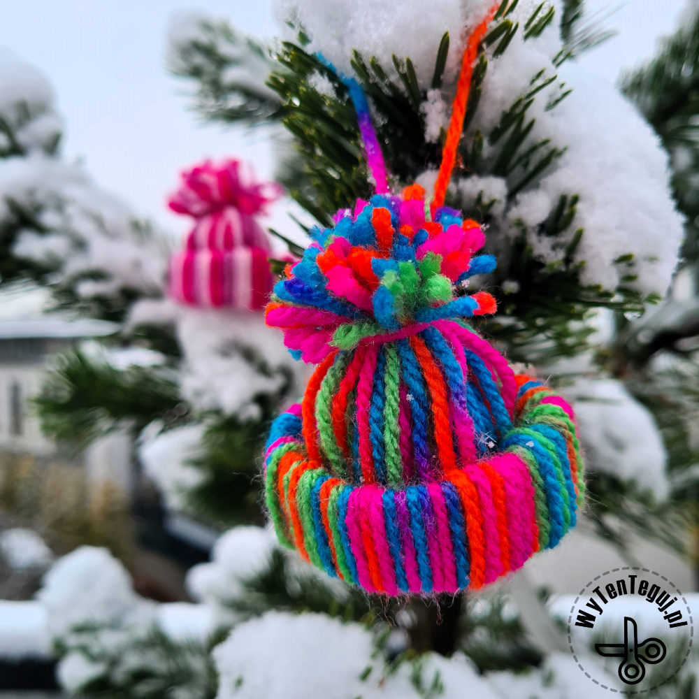 Mini yarn hats Christmas ornaments