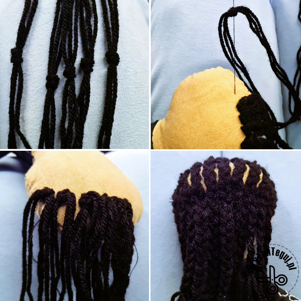 Yarn hair for Lewis Hamilton doll DIY