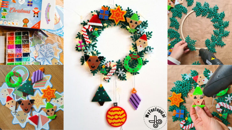 iron beads Christmas wreath with La Manuli beads