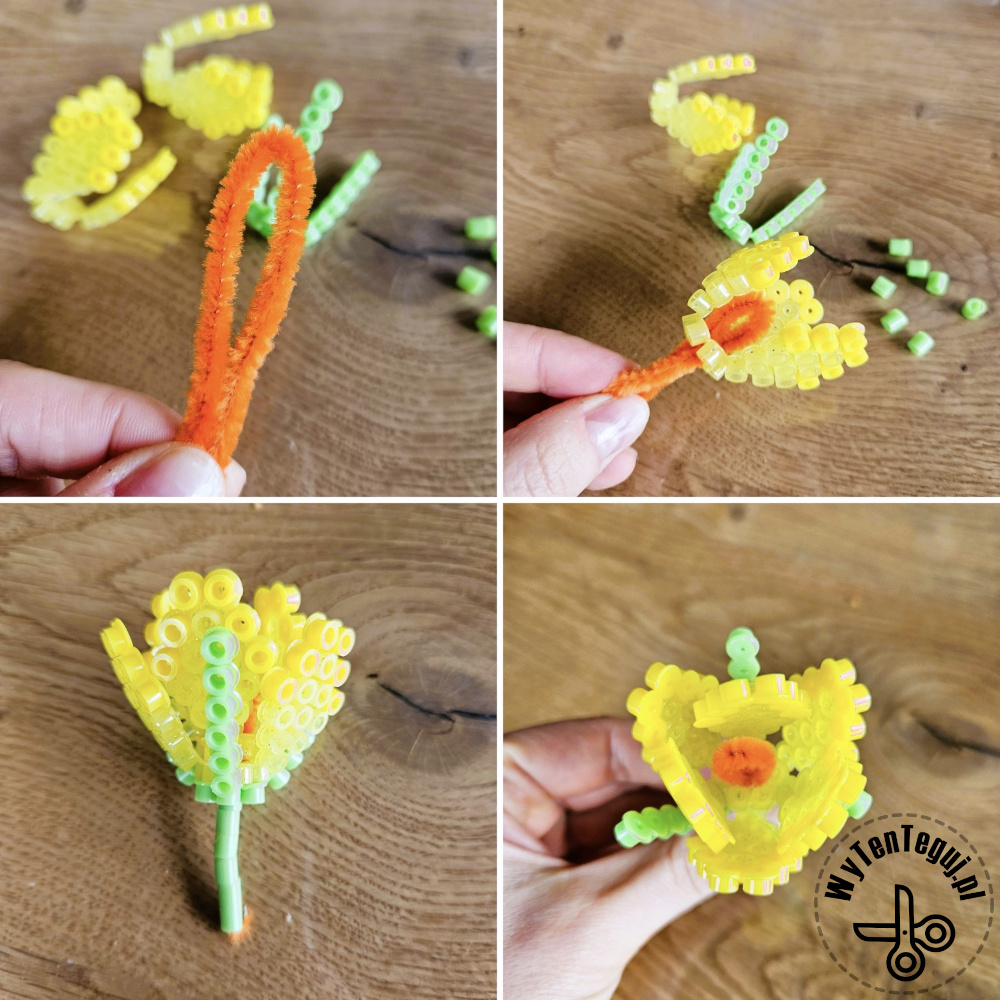How to make a 3D crocus with iron beads