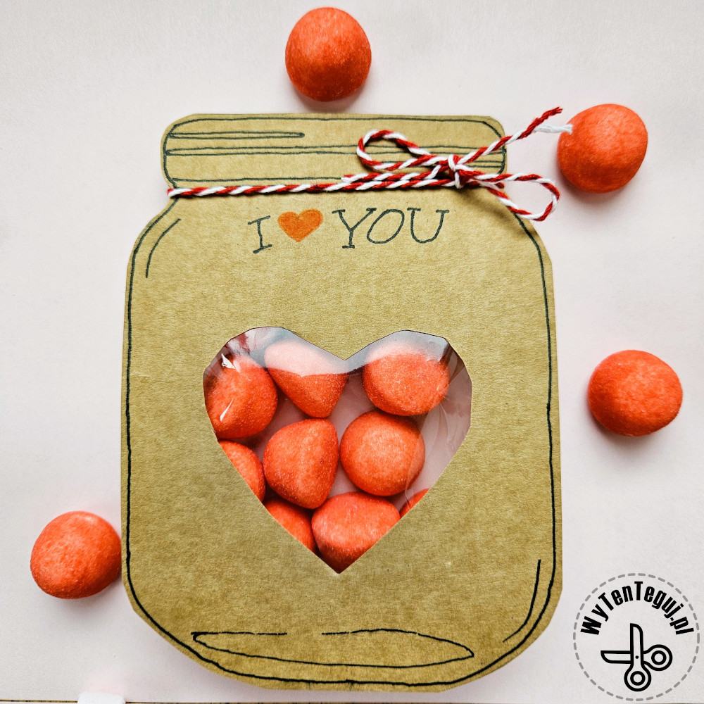 How to make a Valentine's Day card with sweets in a jar
