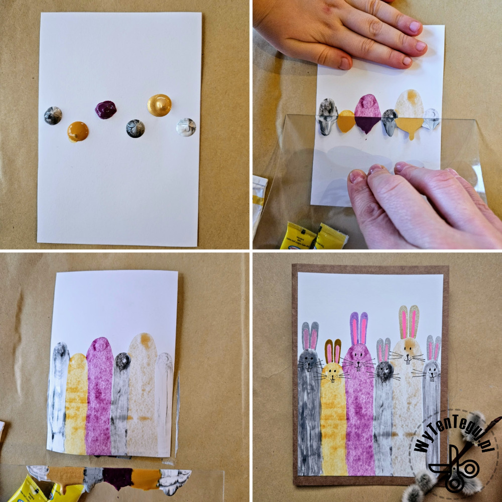 How to make squeegee painting Easter Cards