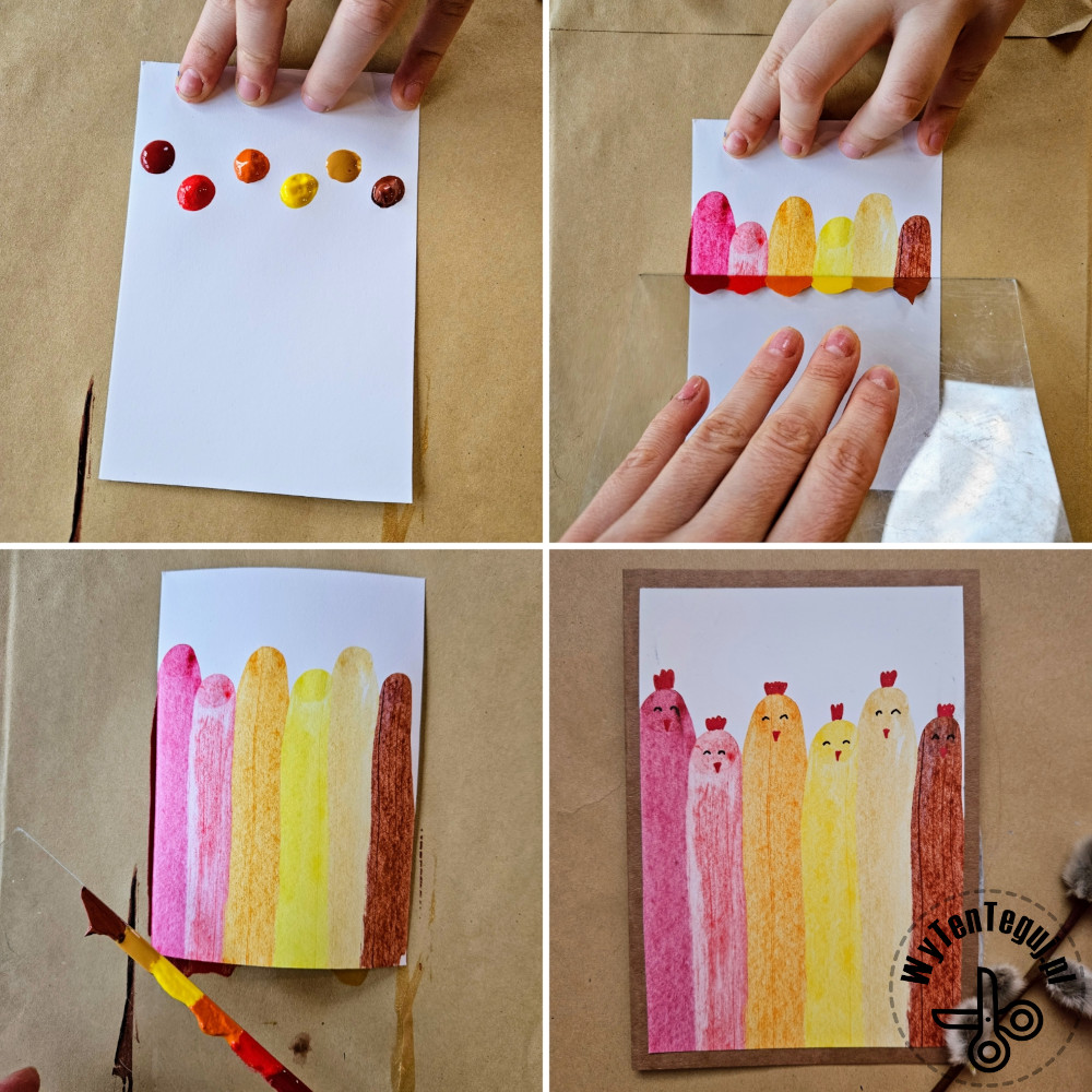 How to make squeegee painting Easter Cards
