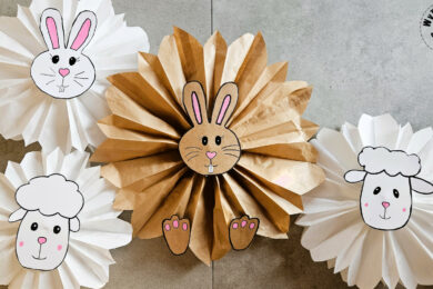 How to make a paper bag bunny and sheep