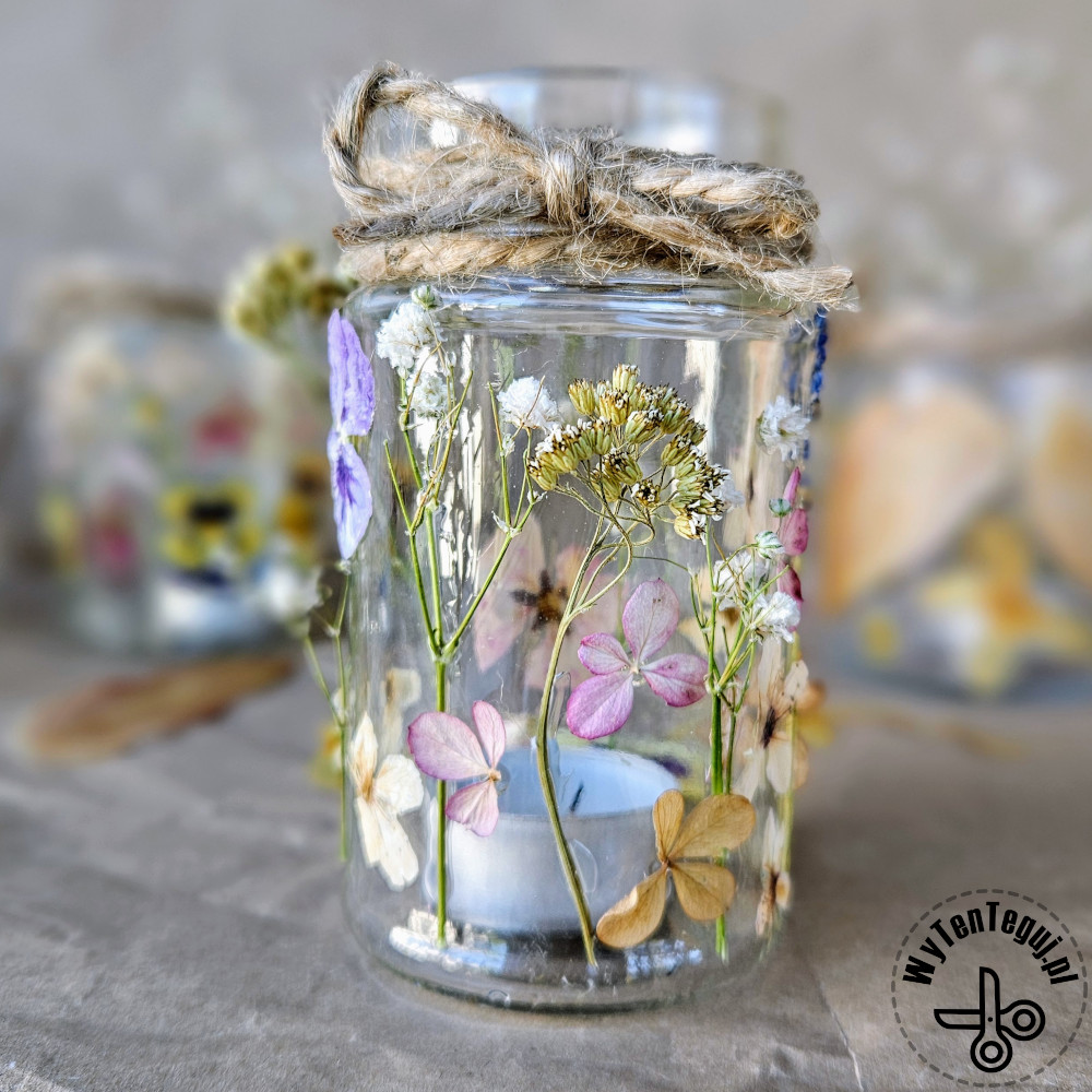 pressed flower jar lantern