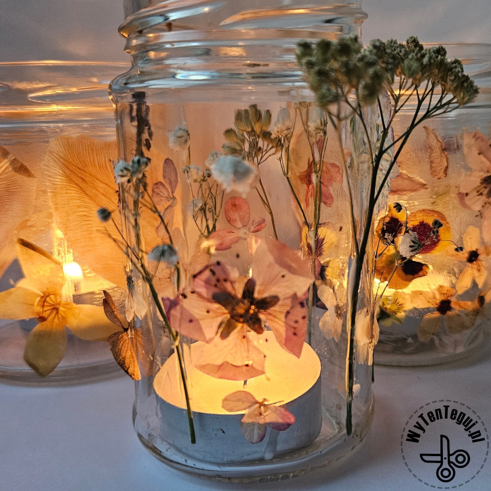 pressed flower jar lantern